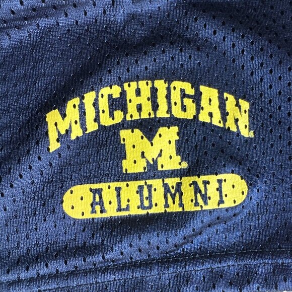 Michigan Alumni Wolverines Adidas Basketball Shorts Navy Mesh Men’s Size Medium - Picture 2 of 11